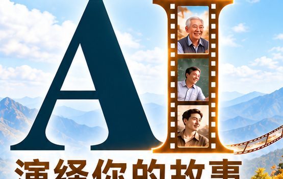 海报创意细节：字母I的胶片中同一个人从年轻到年老的三个阶段